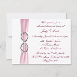 Invitación a la cena de Boda con infinito rosa