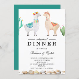 Invitación a la cena de Boda Couple Llama