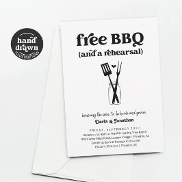 Invitación a la cena de Boda de BBQ divertida
