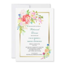 Invitación a la cena de Boda de Bouquet primavera