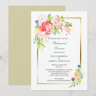 Invitación a la cena de Boda de Bouquet primavera