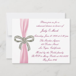 Invitación a la cena de Boda de Bow de diamante ro