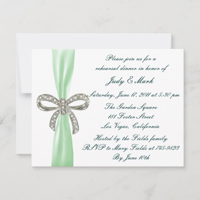 Invitación a la cena de Boda de Bow de Diamantes V (Anverso)