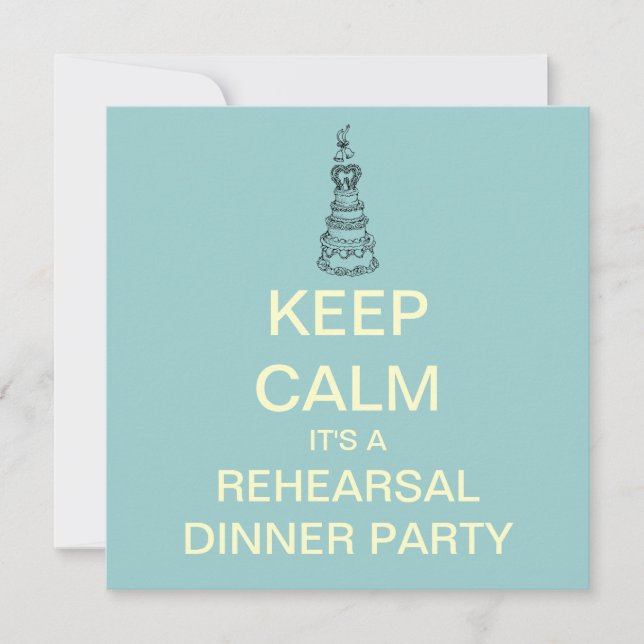 Invitación a la cena de Boda de CALMA (Aqua) (Anverso)