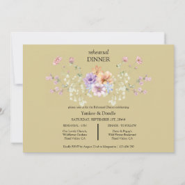 Invitación a la cena de boda de flores silvestres