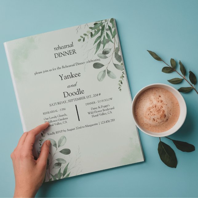 Invitación a la cena de boda de flores silvestres  (Subido por el creador)