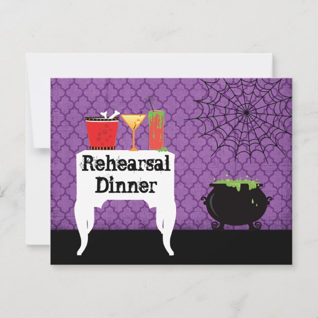 Invitación a la cena de Boda de Halloween (Anverso)