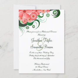 Invitación a la cena de Boda de Hibiscus rosado