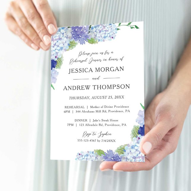 Invitación a la cena de Boda de Hidrangea Azul (Subido por el creador)