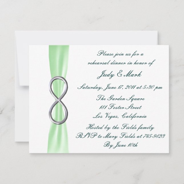 Invitación a la cena de Boda de Infinito Verde (Anverso)