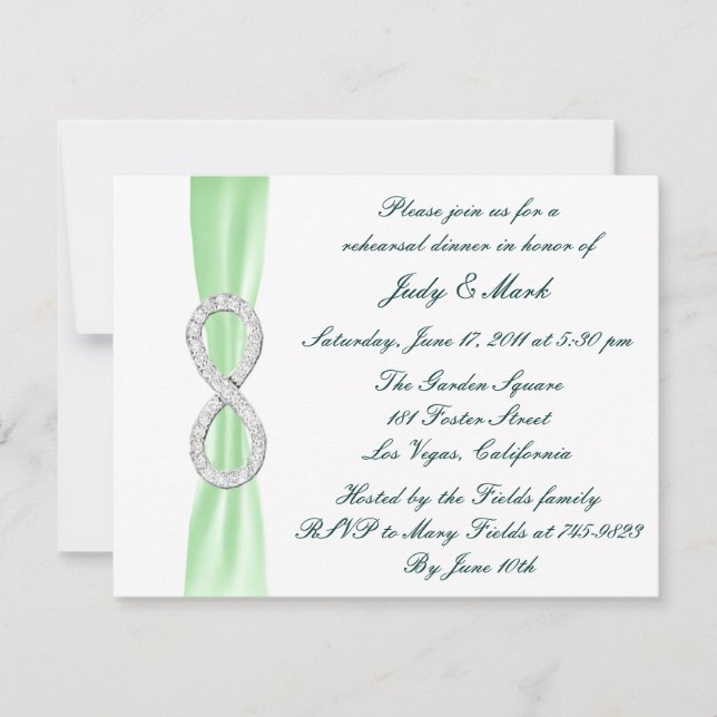 Invitación a la cena de Boda de Infinito Verde (Anverso)