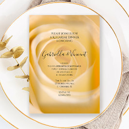 Invitación a la cena de Boda de rosa blanca