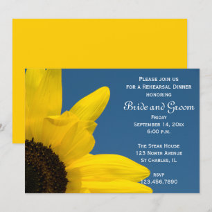 Invitación a la cena de Boda de Sunflower Blue Sky