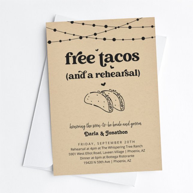 Invitación a la cena de Boda de Tacos graciosos (Subido por el creador)