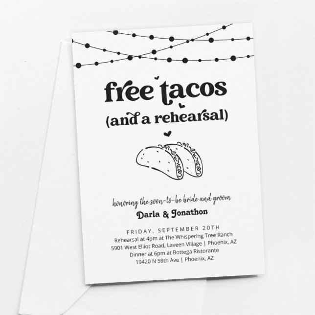 Invitación a la cena de Boda de Tacos graciosos (Subido por el creador)