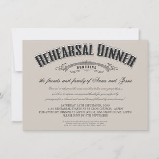 Invitación a la cena de Boda de Taupe Vintage