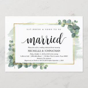 Invitación a la cena de Boda Eucalyptus