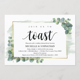 Invitación a la cena de Boda Eucalyptus