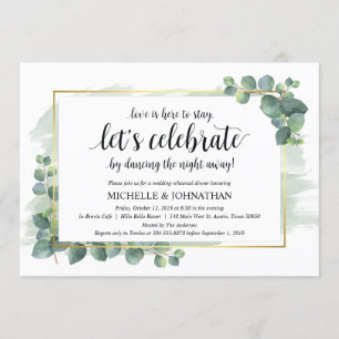 Invitación a la cena de Boda Eucalyptus