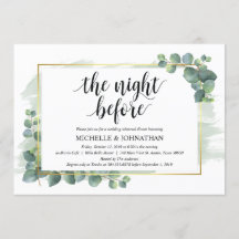 Invitación a la cena de Boda Eucalyptus