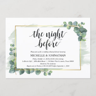 Invitación a la cena de Boda Eucalyptus
