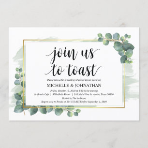 Invitación a la cena de Boda Eucalyptus