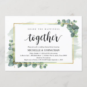 Invitación a la cena de Boda Eucalyptus