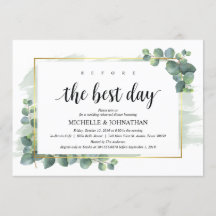 Invitación a la cena de Boda Eucalyptus