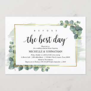 Invitación a la cena de Boda Eucalyptus