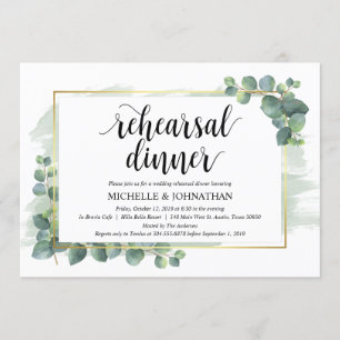 Invitación a la cena de Boda Eucalyptus