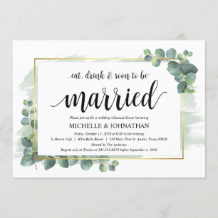 Invitación a la cena de Boda Eucalyptus