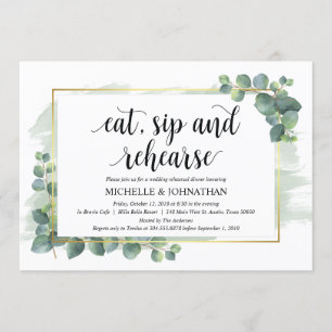 Invitación a la cena de Boda Eucalyptus