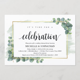 Invitación a la cena de Boda Eucalyptus