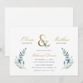 Invitación a la cena de Boda floral de lujo