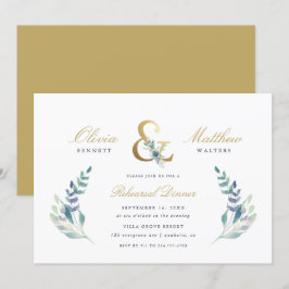 Invitación a la cena de Boda floral de lujo