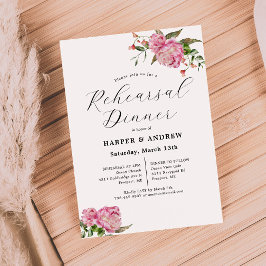Invitación a la cena de Boda floral rosa