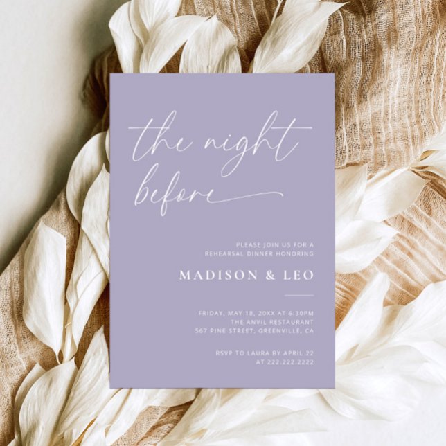 Invitación a la cena de Boda Lavender (Subido por el creador)