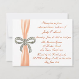 Invitación a la cena de Boda naranja Diamond Bow