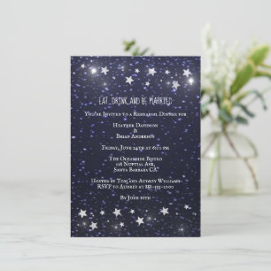 Invitación a la cena de Boda nocturno estrellado