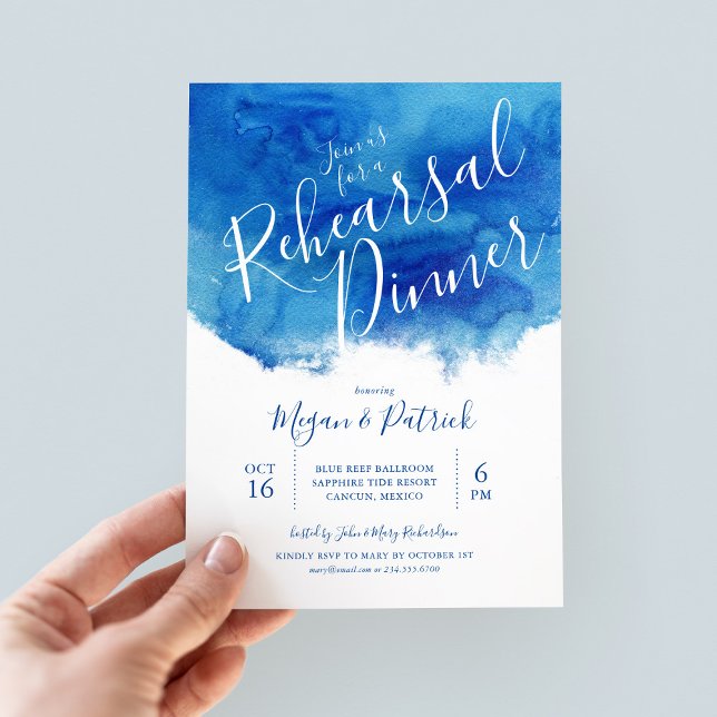 Invitación a la cena de Boda Sapphire Tide (Subido por el creador)