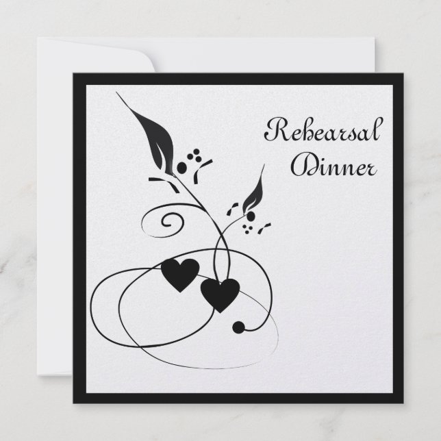 Invitación a la cena de Boda Swirls (Anverso)
