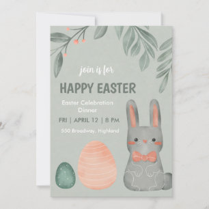 Invitación a la cena de celebración del conejo de 