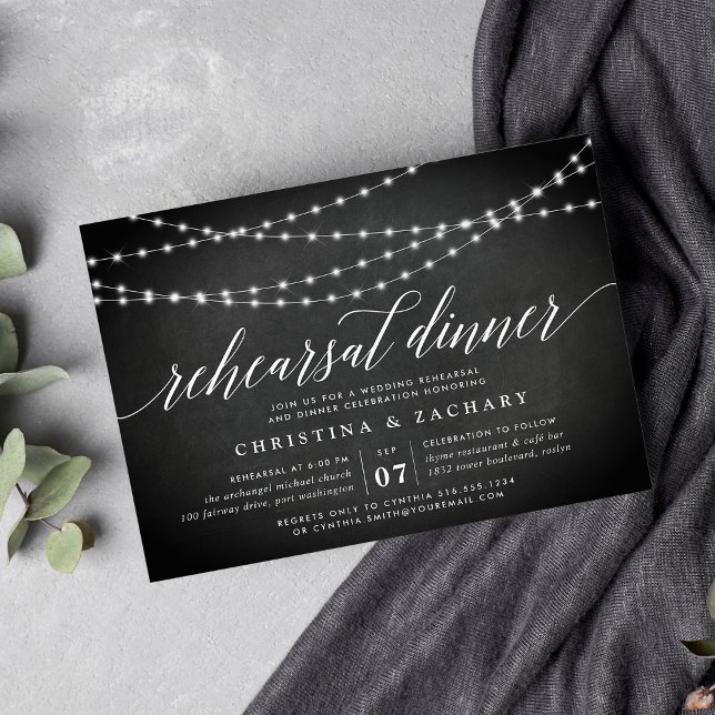 Invitación a la cena de Chalkboard Garland (Subido por el creador)