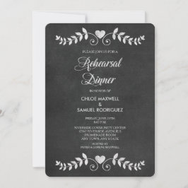 Invitación a la cena de Chalkboard Laurel Leaf