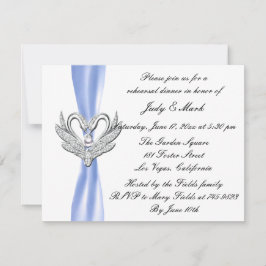 Invitación a la cena de cisnes plateados con cinta