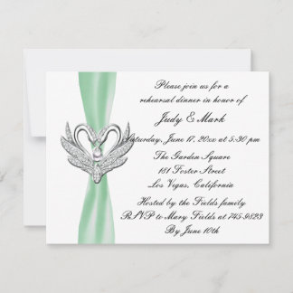 Invitación a la cena de cisnes plateados de cinta