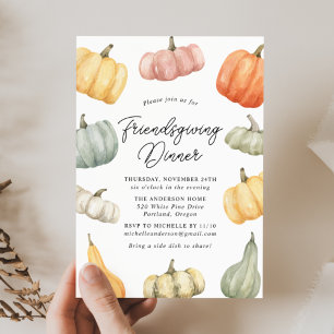 Invitación a la cena de color de calabaza