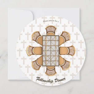 Invitación a la Cena de Compañerismo Redonda Elega