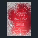 Invitación a la cena de compromiso de las vacacion<br><div class="desc">Invitación a la cena de compromiso de Navidad de las vacaciones de invierno con luces de bokeh de hielo escarchado</div>