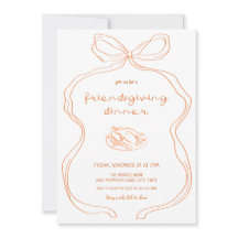 Invitación a la cena de Coquette Bow Friendscome